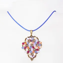Pendant 65cm - Terence Grapes-Lavender Leather - Pendant 65cm - Laiton bronze